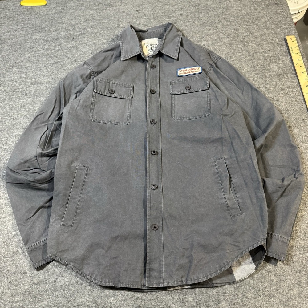 Techstyles Lined Button Front Shacket Pockets Size M Steamboat Colorado Preppy‎